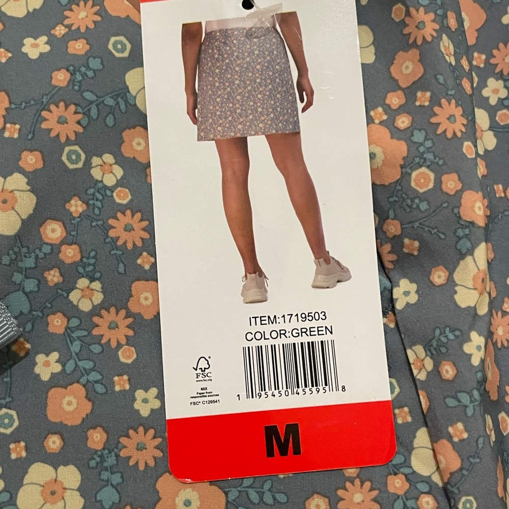 Pacific Trail Floral Mini Skirt - Blue and Tan - Picture 2 of 3